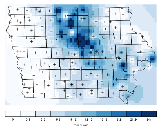 Iowa: precipitation map, 2001